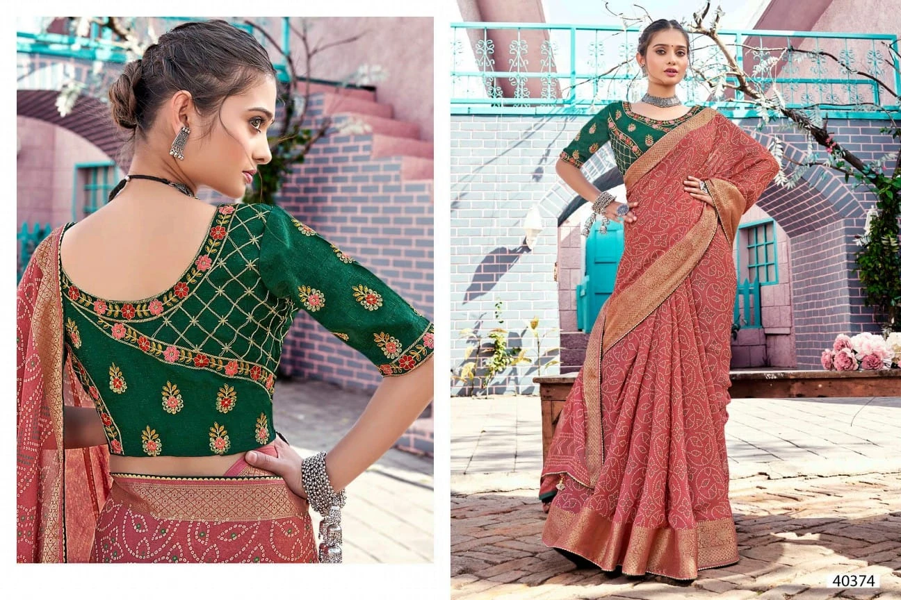 5D Designer Prisha Moss Georgette Wholesale Fancy Sarees Catalog — Wholesale Sarees, MPA wholesale from Surat — view 6